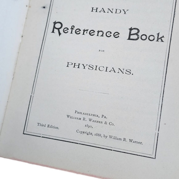 ANTIQUE x WM R WARNER'S Therapeutic Reference Book small‎ hardback circa 1890 - Picture 4 of 16